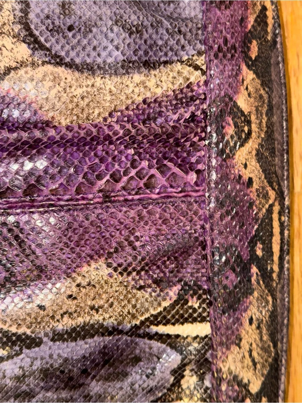 EUC Vintage Bags by Varon purple snakeskin clutch shoulder bag